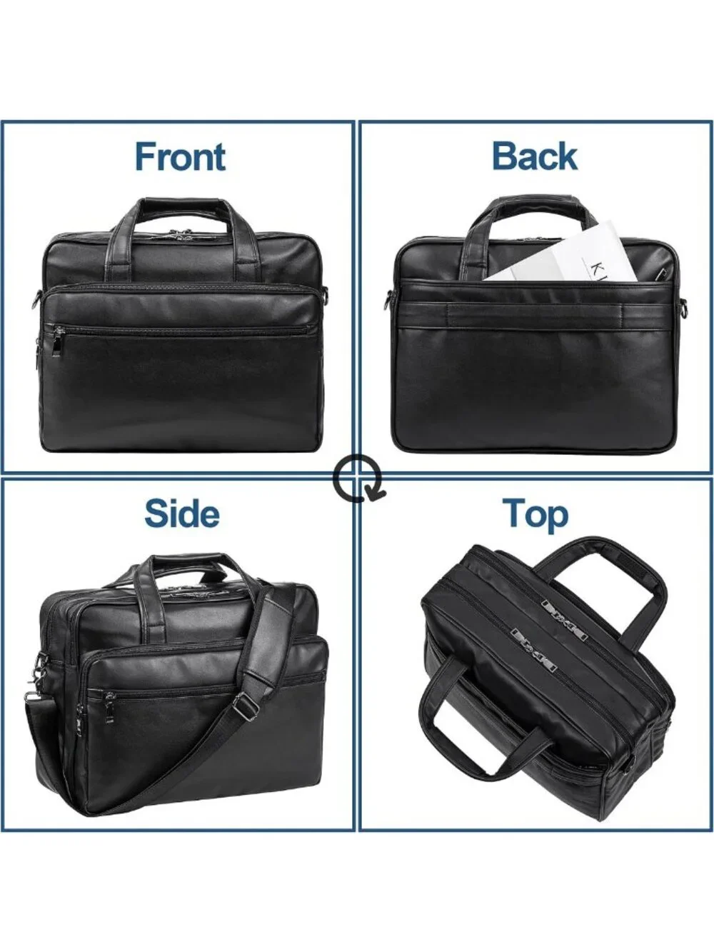Stylish Leather Laptop Messenger Bag for Men - 15.6